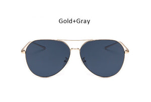 Rose Gold Oversized Mirror Aviation Sunglasses For Women