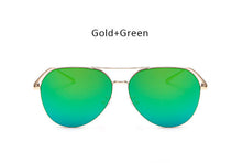 Load image into Gallery viewer, Rose Gold Oversized Mirror Aviation Sunglasses For Women