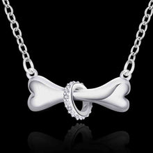 Load image into Gallery viewer, Silver  Dog Bone Pendant necklace