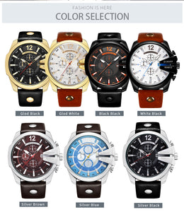 Luxury Designer Men's Sports Quartz Watch by Curren